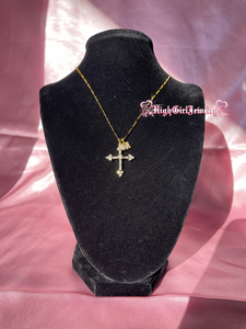 Enchanted Cross With Initial Necklace ♡preorder♡