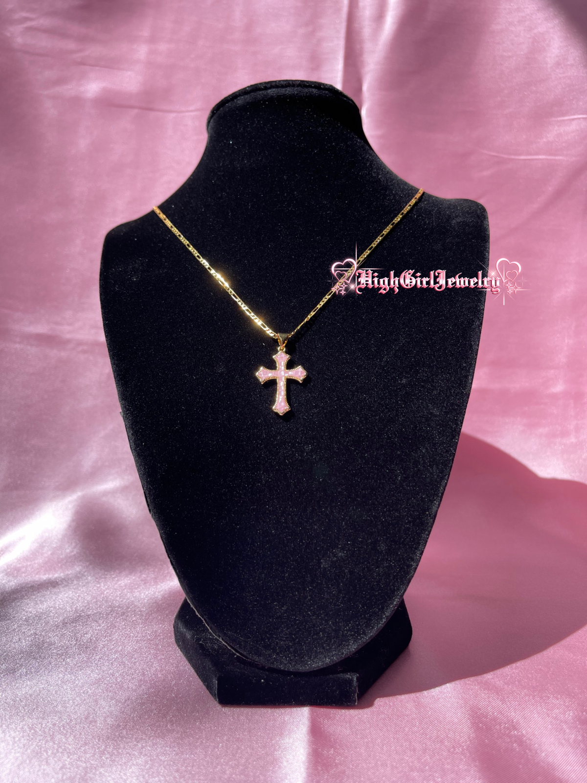 Rosy Pink Crucifix Cross♡