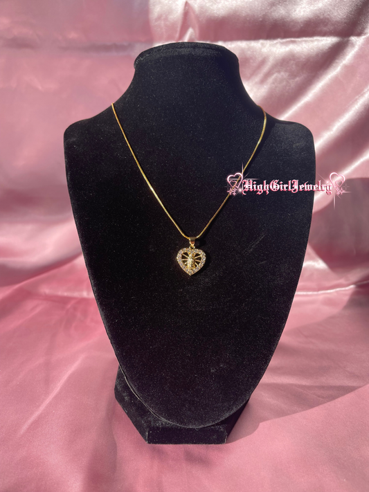 Mini Icy Virgin Mary Heart Necklace♡
