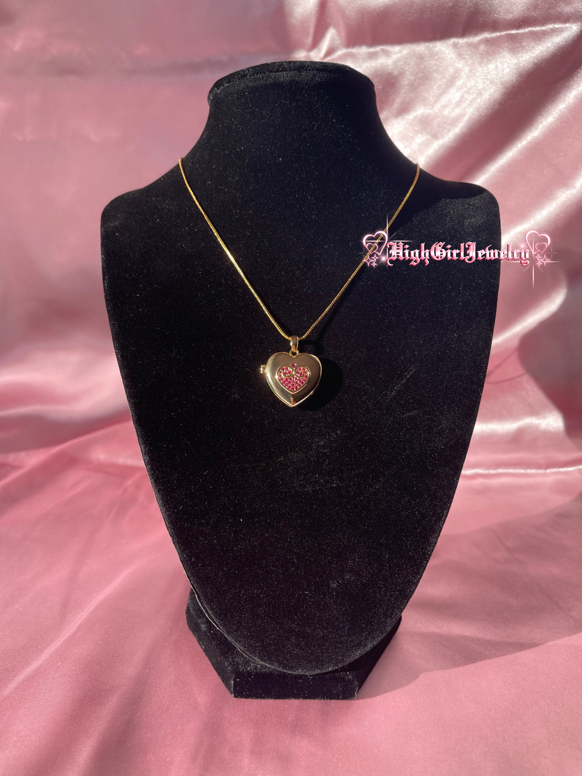 Fuchsia Heart Locket Necklace♡