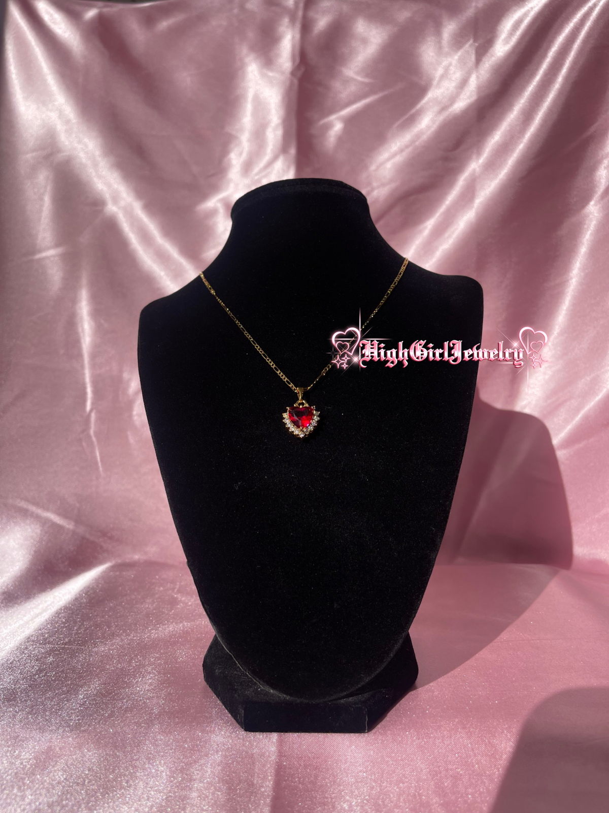 Red Flashy Heart Necklace♡