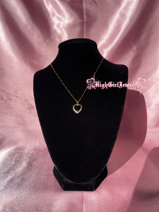 Black Flashy Heart Necklace♡