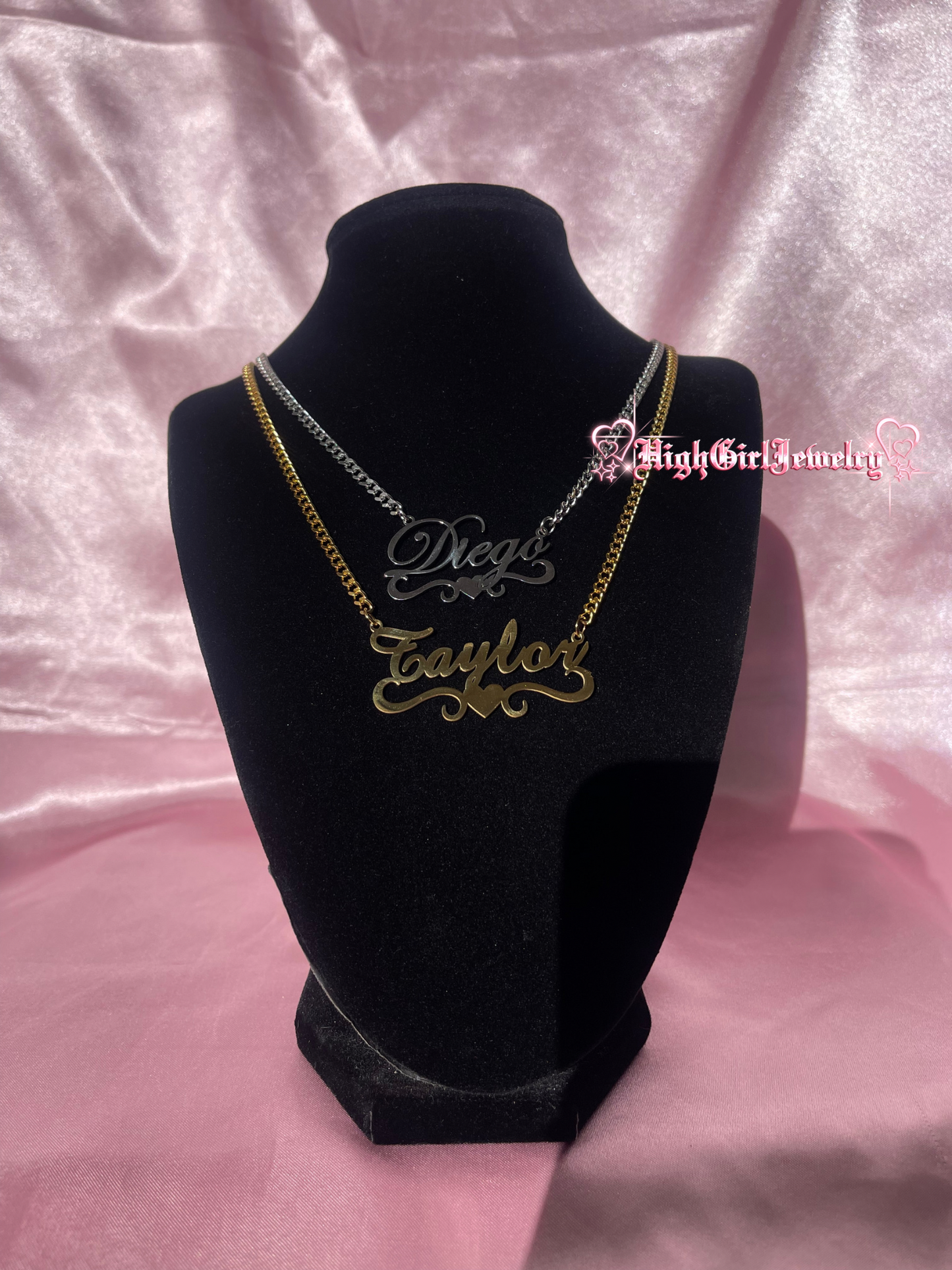 Custom Name With Heart Necklace ♡preorder♡