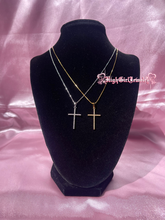 Simple Cross Necklace♡