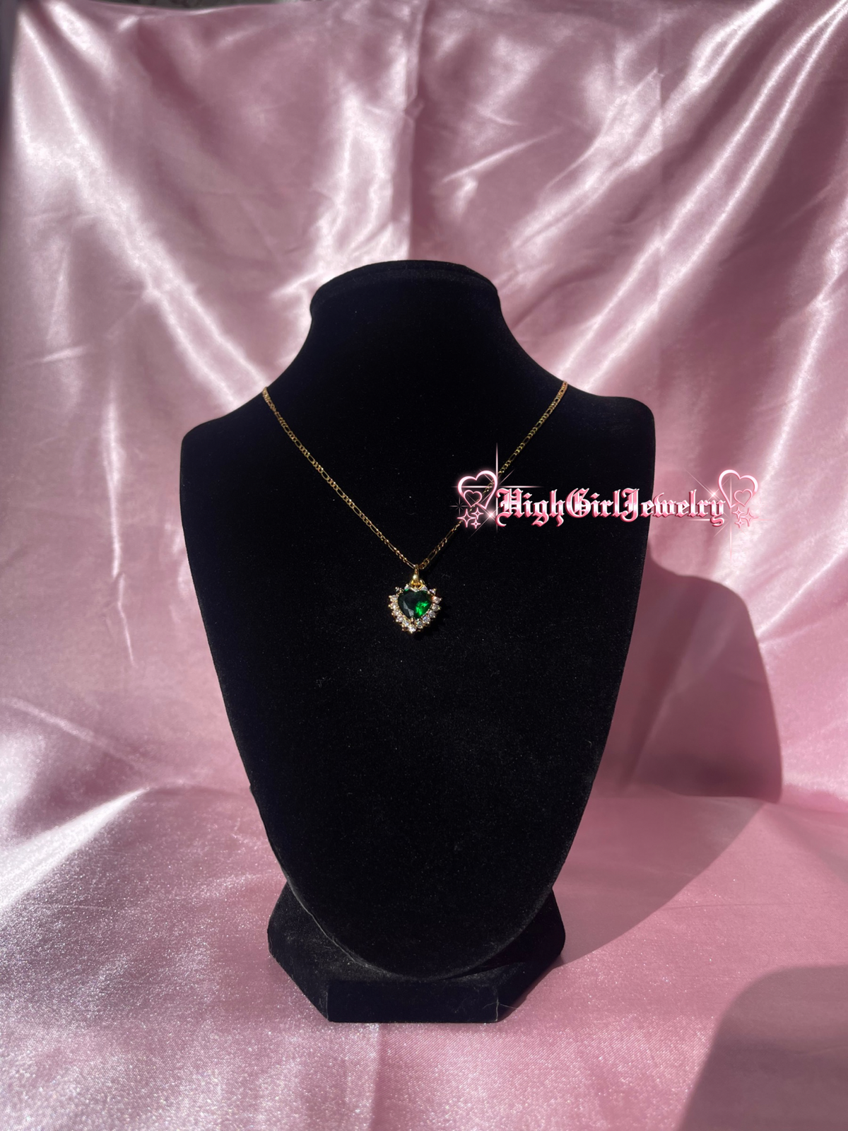 Green Flashy Heart Necklace♡